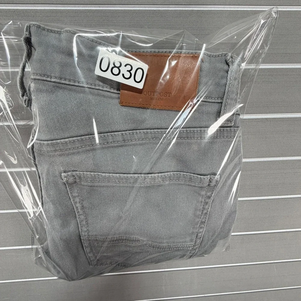 Outpost Makers Slim Straight Grey Jeans Mens 30x32 Stretch Denim Pants‎